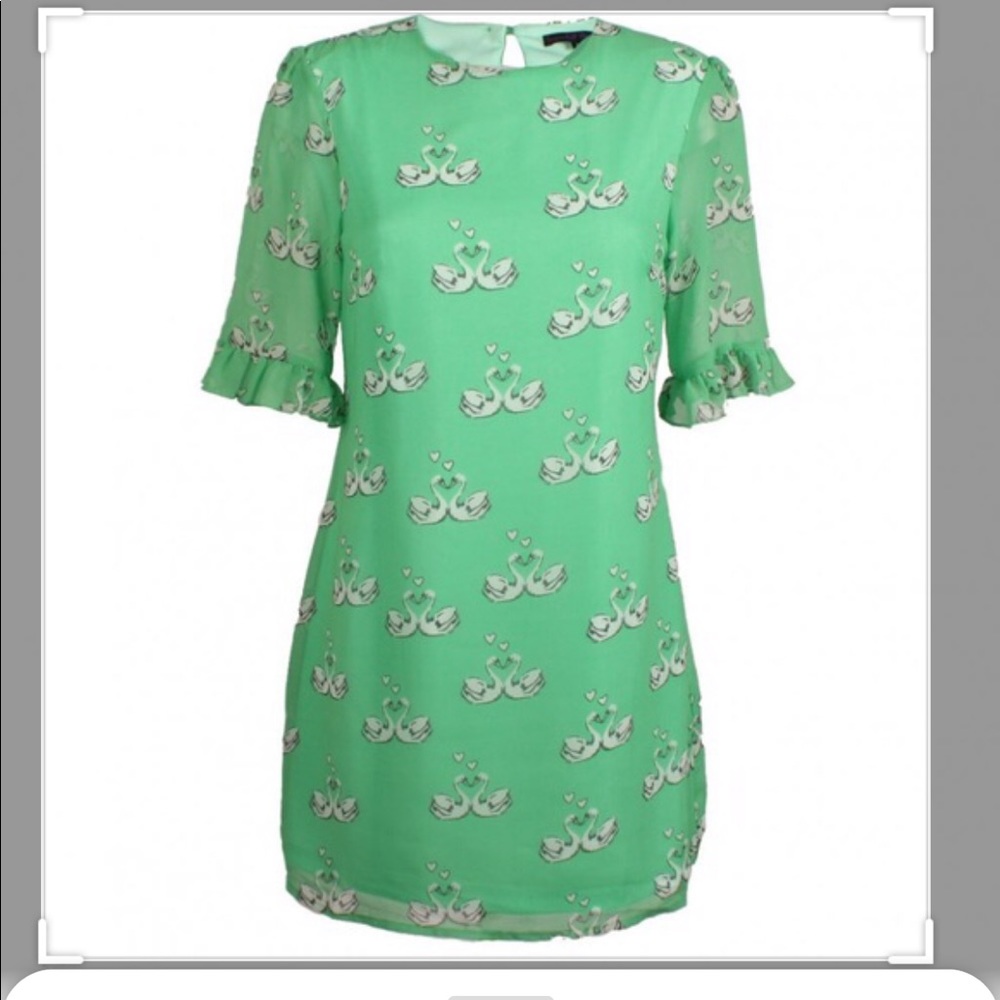 ModCloth Sugarhill Boutique Swans Kissing Dress xs
